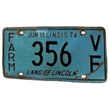 1974 356 Illinois License Plate Farm VF Porsche Land of Lincoln
