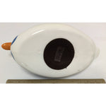12" N.S. Gustin Co Large DUCK Blue Stipple Porcelain Pottery Hand Painted Ceramic USA Made