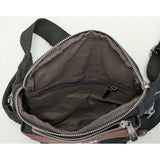 Milide Black Canvas Fanny Pack Adjustable Belt Waist Bag Multiple Pockets Running Travel Bag