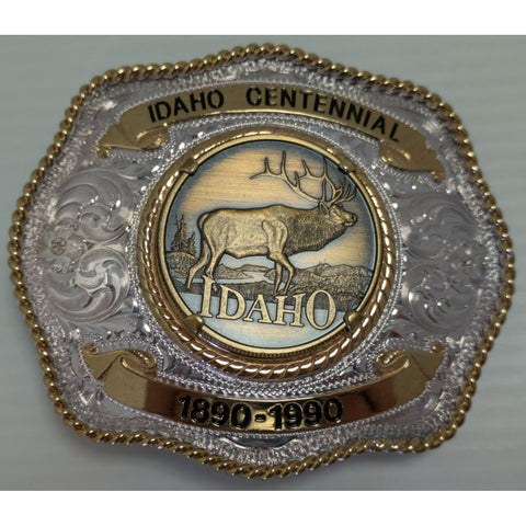 Montana Silversmiths Idaho Centennial Belt Buckle Sterling Silver Plate