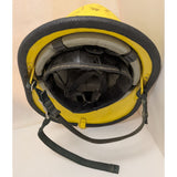 Real Halloween Costume Yellow Firefighter Helmet Cairns Bro Fiberglass Vintage Adjustable Safety Hat CMC