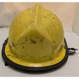 Real Halloween Costume Yellow Firefighter Helmet Cairns Bro Fiberglass Vintage Adjustable Safety Hat CMC