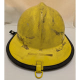 Real Halloween Costume Yellow Firefighter Helmet Cairns Bro Fiberglass Vintage Adjustable Safety Hat CMC