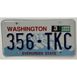 356 TKC Washington License Plate Porsche Evergreen State 2006 Sticker