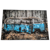 12x18 Brad Bradford Pollack Canvas Print Blue VW Bus Junk Yard Rust Van Forest Abandoned Signed