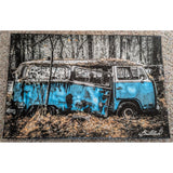 12x18 Brad Bradford Pollack Canvas Print Blue VW Bus Junk Yard Rust Van Forest Abandoned Signed
