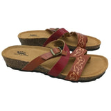7.5 Size 38 Spring Step Messaline BR Leather Sandals Shoes Brown/Red Cork Sole NOS