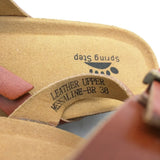 7.5 Size 38 Spring Step Messaline BR Leather Sandals Shoes Brown/Red Cork Sole NOS