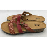 7.5 Size 38 Spring Step Messaline BR Leather Sandals Shoes Brown/Red Cork Sole NOS