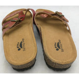 7.5 Size 38 Spring Step Messaline BR Leather Sandals Shoes Brown/Red Cork Sole NOS