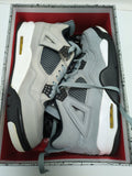 AS IS FADED Size 12 Air Jordan IV Retro 4 'Cool Grey' White Black Yellow Shoes Sneakers 308497-001