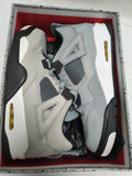 AS IS FADED Size 12 Air Jordan IV Retro 4 'Cool Grey' White Black Yellow Shoes Sneakers 308497-001