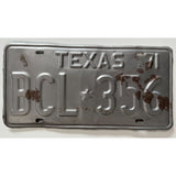 1971 BCL 356 Texas License Plate Porsche AS-IS