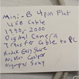 Mini B 4 Pin Flat USB Cable Digital Camera Transfer to PC 1990s 2000s Kodak Easy Share