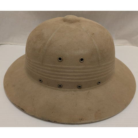 Sun Helmet 1960s Military Vietnam War Era Marine Corps Safari Hat Pith DSA-100-2102 Vintage Beige