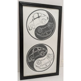 2016 8"x15" VW Bug Porsche 356 Yin Yang Beetle Framed Print Black Wallpaper Wood