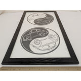 2016 8"x15" VW Bug Porsche 356 Yin Yang Beetle Framed Print Black Wallpaper Wood