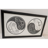 2016 8"x15" VW Bug Porsche 356 Yin Yang Beetle Framed Print Black Wallpaper Wood