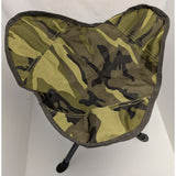 Two 3 Leg Lodge Outfitters 18" Collapsible Camping Chairs Camo Camouflage Nylon Fabric