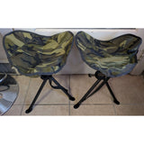 Two 3 Leg Lodge Outfitters 18" Collapsible Camping Chairs Camo Camouflage Nylon Fabric