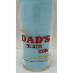 AS-IS 5" Dads Black Cow Root Beer Glass Collectible Drinking Tumbler Vintage Rim Chip Soda Fountain Shop Syrup Line