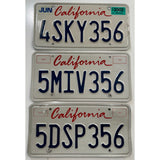 4SKY356, 5MIV356, 5DSP356 California License Plate 356 Porsche SKY MIV DSP