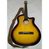 3/4 Fever FV-030C-DBR Acoustic 38" Guitar Sunburst Finish Wood Strap FV-30CDBR