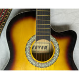 3/4 Fever FV-030C-DBR Acoustic 38" Guitar Sunburst Finish Wood Strap FV-30CDBR