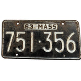 1963 Massachusetts License Plate 751 356 Porsche