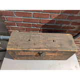Primitive Military Carpenters Antique Wooden Toolbox Fishing Tackle Box Wood Tin Tray