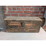 Primitive Military Carpenters Antique Wooden Toolbox Fishing Tackle Box Wood Tin Tray