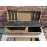 Primitive Military Carpenters Antique Wooden Toolbox Fishing Tackle Box Wood Tin Tray