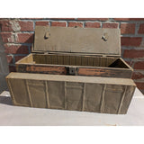Primitive Military Carpenters Antique Wooden Toolbox Fishing Tackle Box Wood Tin Tray