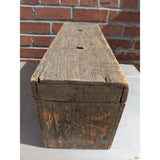 Primitive Military Carpenters Antique Wooden Toolbox Fishing Tackle Box Wood Tin Tray