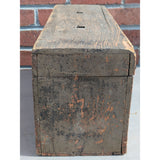 Primitive Military Carpenters Antique Wooden Toolbox Fishing Tackle Box Wood Tin Tray
