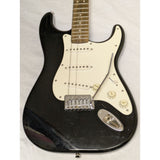 2005 Starcaster Fender Electric Guitar Black White Strat Style Maple Neck
