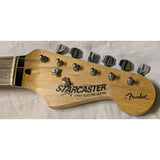 2005 Starcaster Fender Electric Guitar Black White Strat Style Maple Neck