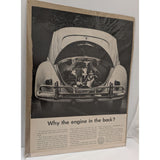 VW Bug Volkswagen Beetle "Why The Engine In The Back?" Magazine Ad Print Poster 10x13" Vintage