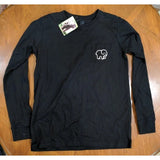 S Ivory Ella Santa Elephant Black Long Sleeve Pocket T-Shirt Women's Small NWT