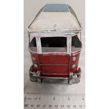 10" Tin Red White VW Bus 1960s 23 Window Van Handmade Model Volkswagen Samba Microbus