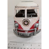 10" Tin Red White VW Bus 1960s 23 Window Van Handmade Model Volkswagen Samba Microbus