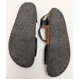 AS-IS Garden Work L8 M6 Bali Birkenstock Black Leather Sandals 39 EU Womens Adjustable Straps Germany Made
