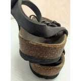 AS-IS Garden Work L8 M6 Bali Birkenstock Black Leather Sandals 39 EU Womens Adjustable Straps Germany Made