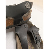 AS-IS Garden Work L8 M6 Bali Birkenstock Black Leather Sandals 39 EU Womens Adjustable Straps Germany Made