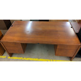72" x 36" x 29" Kimball Wood Mahogany MCM Office Meeting Executive Desk Dock Work Table 5 Drawers Keys Furniture