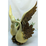18" Wings of Love Romantic Swans Resin Sculpture Entwined Swan Necks Touch Of Grace MCM Bronze Finish