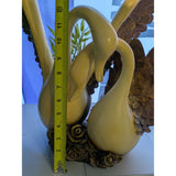 18" Wings of Love Romantic Swans Resin Sculpture Entwined Swan Necks Touch Of Grace MCM Bronze Finish