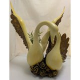 18" Wings of Love Romantic Swans Resin Sculpture Entwined Swan Necks Touch Of Grace MCM Bronze Finish