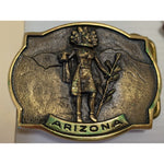 EO-5143 1978 Buckle Arizona J Lunge Morning Kachina The Great American Buckle Co. Solid Brass Native American