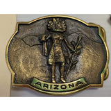 EO-5143 1978 Buckle Arizona J Lunge Morning Kachina The Great American Buckle Co. Solid Brass Native American